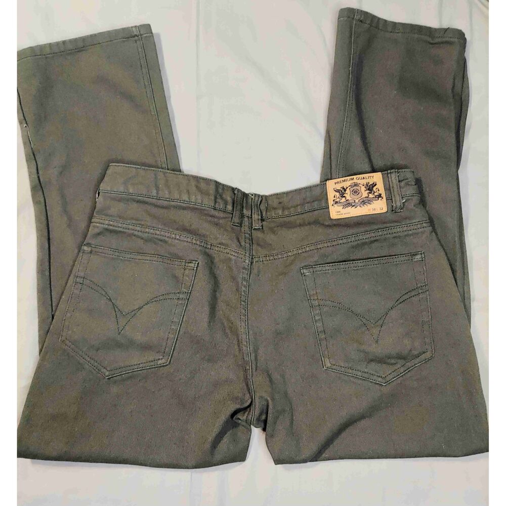 Noiz Olive Green Slim Fit Skinny Premium Jeans Mens W38 L32